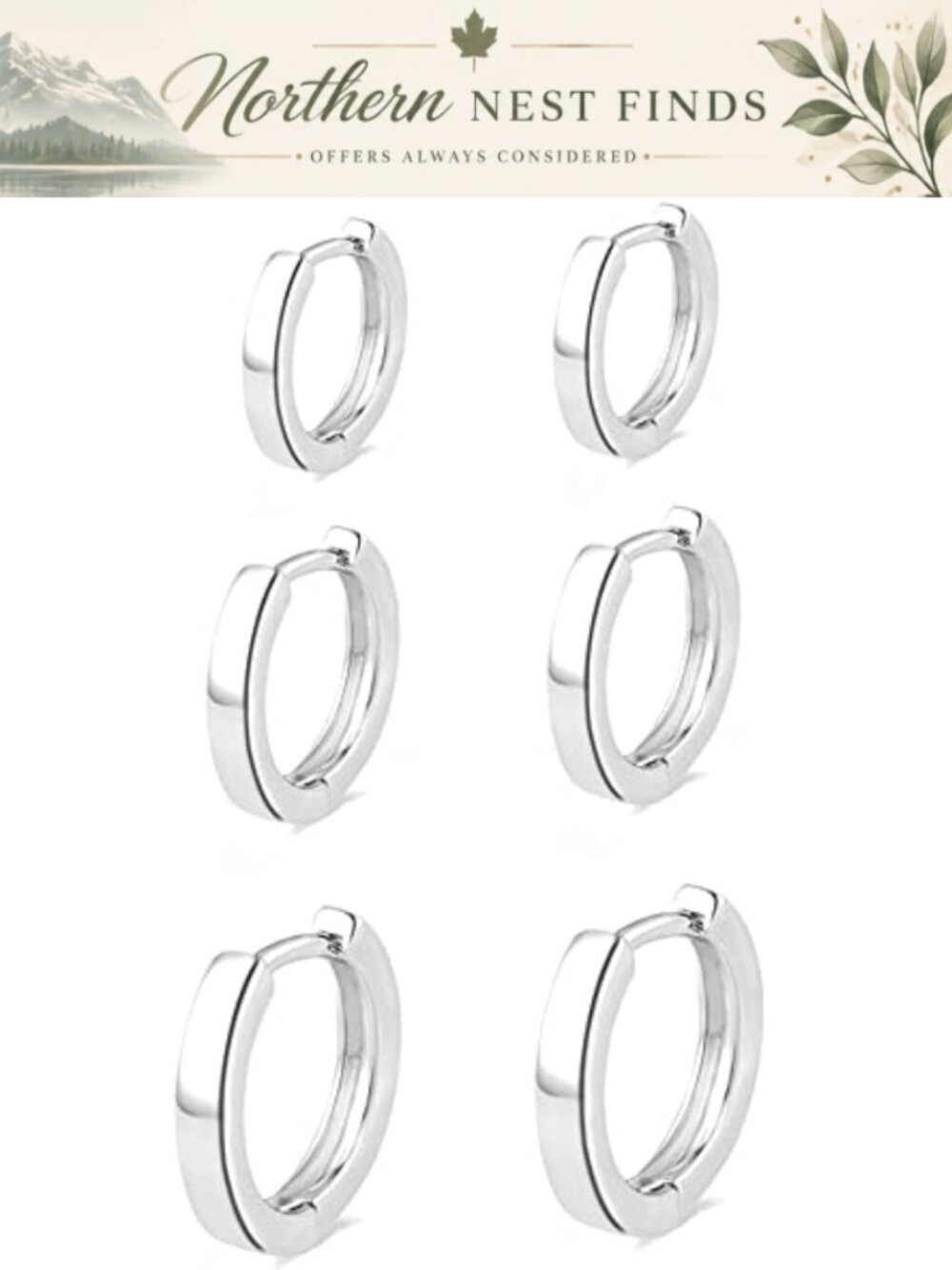 S925 Sterling Silver & 14K Gold Plated Mini Huggie Hoop Earrings Set